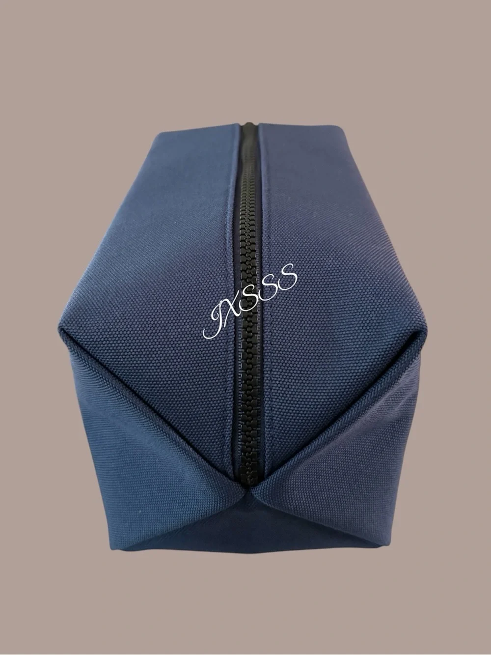 Navy-Blue Coach Beauty (Varsity-Print) Large Cosmetic-Toiletry Bag/Pouch